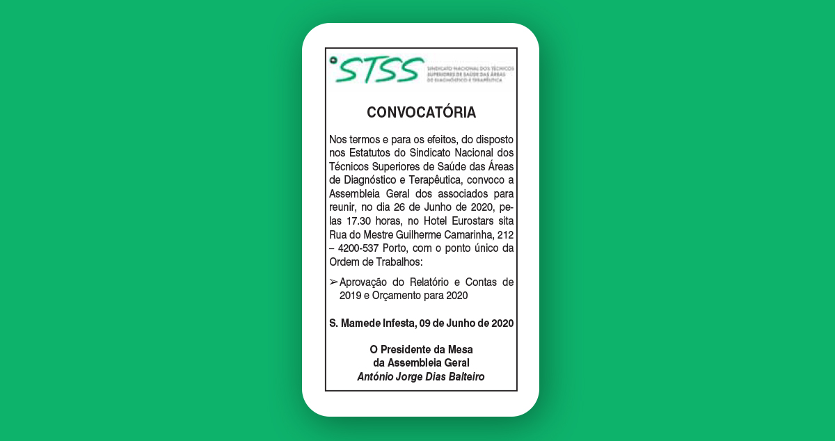 Assembleia Geral de 26 de Junho de 2020